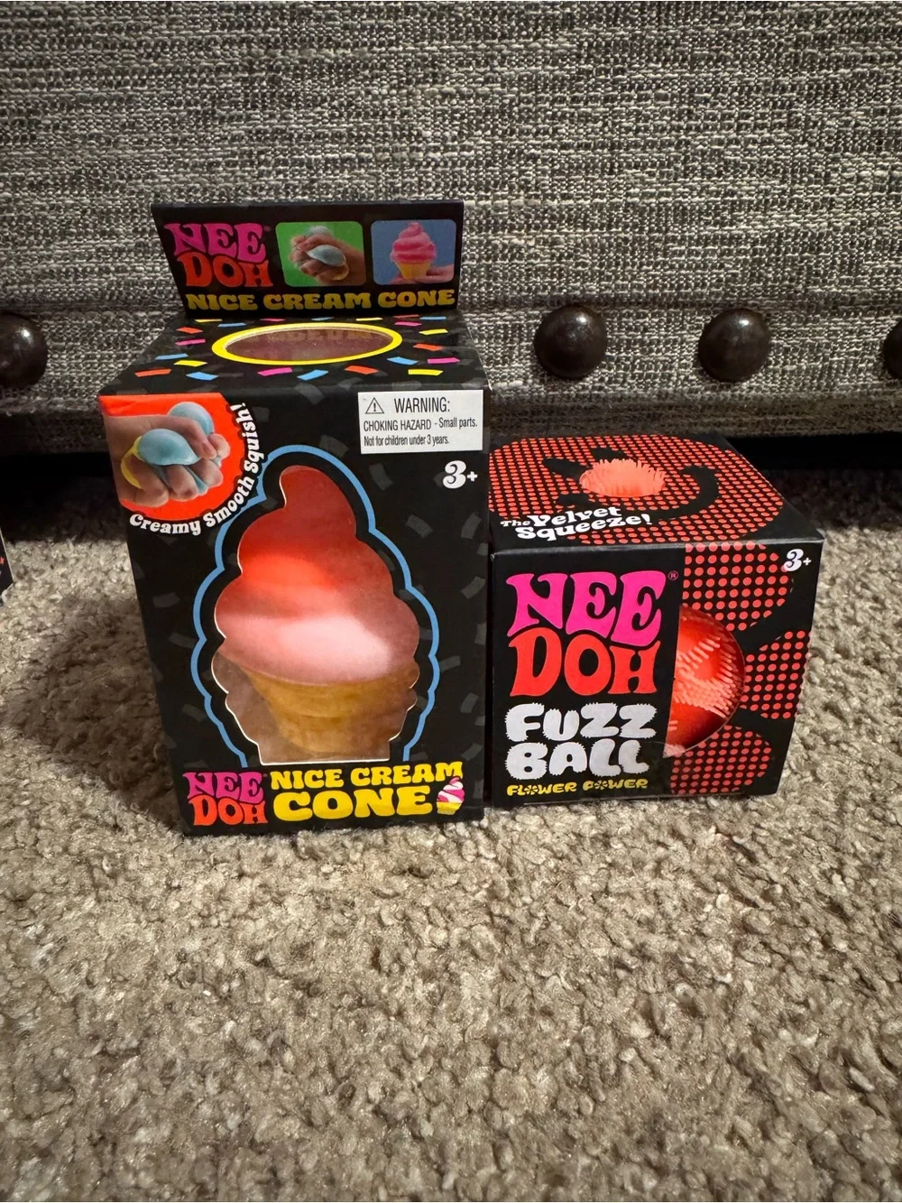 Nice Cream Cone & Fuzz Ball Toy Set - Orange